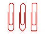 Paper clips. Red