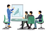 Business meeting, company balance sheet