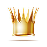 Golden princess crown isolated on white