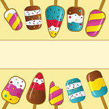 Ice cream collection, vector illustration.
