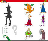 shadows activity game with fairy tale characters