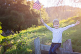 kid with american flag