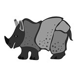Vector design with a a cute and friendly rhinoceros