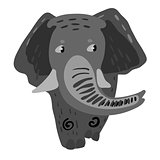 Vector design with a a cute and friendly elephant