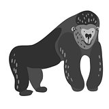 Vector design with a a cute and friendly gorilla