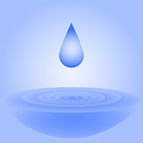 A drop of water falls and creates circles on the water for the d