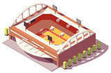 Vector isometric low poly basketball stadium