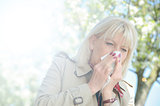 Senior Woman Allergy Pollen