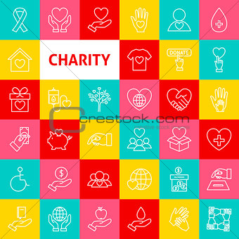 Vector Charity Line Icons
