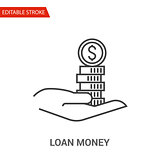 Loan Money Icon. Thin Line Vector Illustration