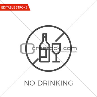 No Drinking Vector Icon