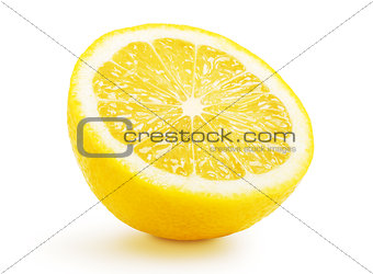 Half lemon citrus fruit isolated