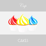 cupcake trio background and decorative text
