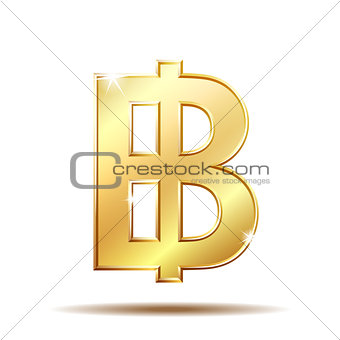 Thai baht golden currency symbol