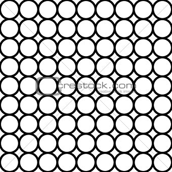 Modern repeating seamless pattern of repeat round shapes. Black and white circle dot stylish texture. Geometric background. Vector illustration.