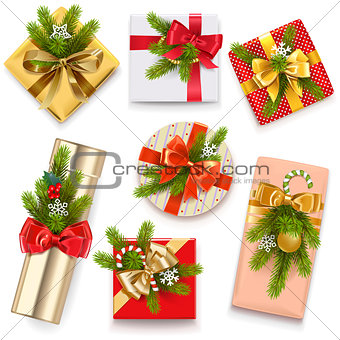 Vector Christmas Gift Boxes