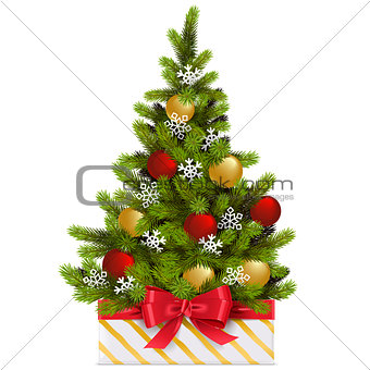Vector Gift Box with Christmas Tree