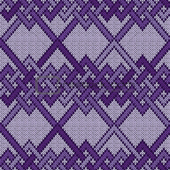 Knitted seamless interwoven pattern