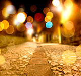 Abstract stone floor at night scenery