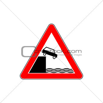 Triangular isolated sign for water warning