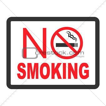 No smoking black color sign on white background