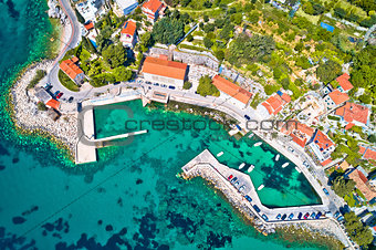 Adriatic village of Mlini waterfront aerial view