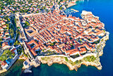 Town of Dubrovnik UNESCO world heritage site aerial view