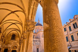 Dubrovnik street historic architecture and arches view