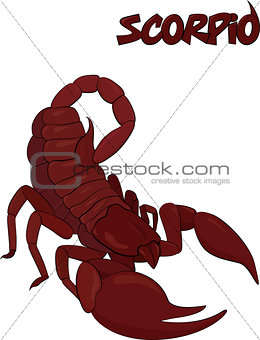 red scorpion symbol isolated on white