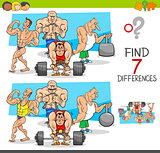 find differences game with athletes sportsmen