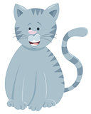 funny gray cat cartoon animal character