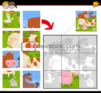 jigsaw puzzles with happy farm animals