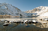 Convict Lake in winter near Mammoth Lakes, CA.
