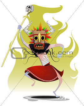 Cartoon dansing shaman