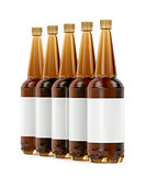 Beer bottles with blank labels 