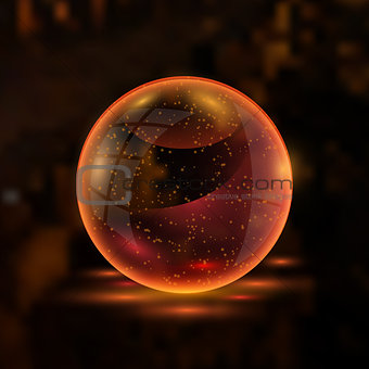3d orange textured vector sphere.