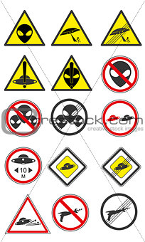 UFO road signs Vector Collection. Part 1