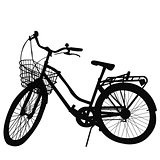 Silhouette of Bicycle on white background