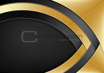 Modern Background with Gold and Black Layers