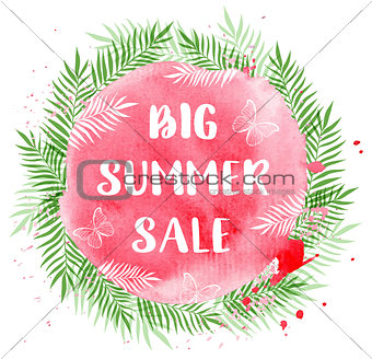 Tropical background for seasonal summer sale