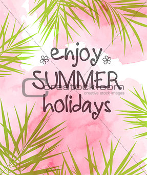 Pink summer tropical background