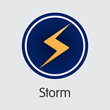 Storm Crypto Currency. Vector STORM Coin Illustration.