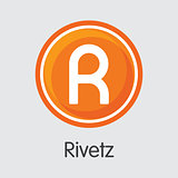 Rivetz Cryptocurrency. Vector RVT Graphic Symbol.