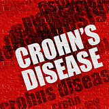 Modern medical concept: Crohns Disease on Red Brick Wall .