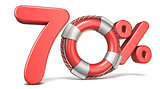 Life buoy 70 percent sign 3D
