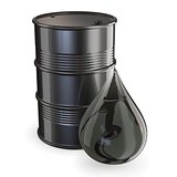 Black barrel and giant oil drop 3D