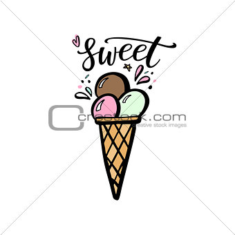 Hand drawn illustration of ice cream.