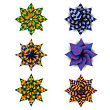 Different kaleidoscopic flowers