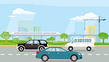 Expressway in the city illustration