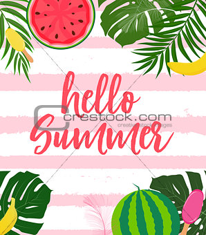 Hello Summer Background. Vector Illustration